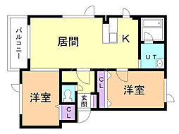 クォーレ福住 2LDKの間取図画像