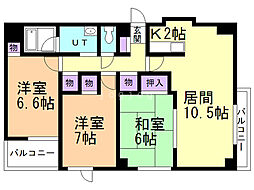 アーバンプラザサワダ 3LDKの間取図画像