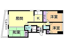 クレア西岡 3LDKの間取図画像
