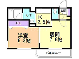 ルミエール福住 1LDKの間取図画像