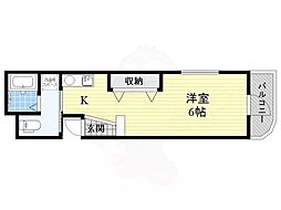 JR東海道・山陽本線 吹田駅 徒歩6分の賃貸マンション 1階1Kの間取り