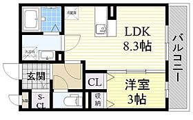 大阪府箕面市新稲１丁目6番11号（賃貸アパート1LDK・1階・32.18㎡） その2