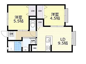 兵庫県川西市矢問１丁目（賃貸アパート2LDK・1階・47.39㎡） その2