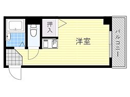 阪急京都本線 相川駅 徒歩6分の賃貸マンション 4階ワンルームの間取り