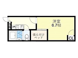 アルアンダ 2階1Kの間取り