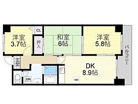 大阪府豊中市緑丘１丁目（賃貸マンション2LDK・4階・55.62㎡） その2