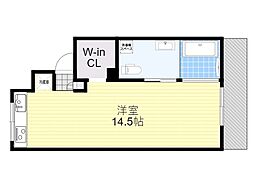 阪急宝塚本線 庄内駅 徒歩14分の賃貸マンション 3階ワンルームの間取り