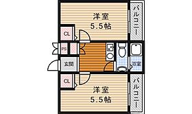 ラ・フォンティーヌ西田  ｜ 大阪府箕面市粟生間谷東１丁目（賃貸マンション2K・1階・27.00㎡） その2