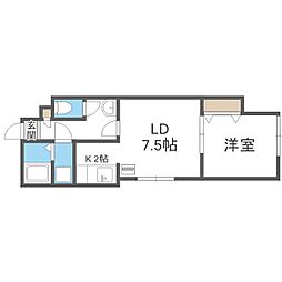 フェリシティ 1LDKの間取図画像