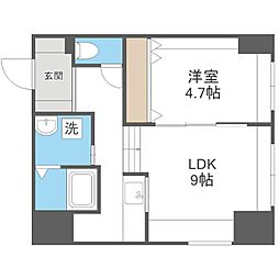 フロントコート南平岸 1LDKの間取図画像