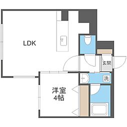 カレラ学園前 1LDKの間取図画像