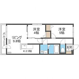 コートロティS21B 2LDKの間取図画像