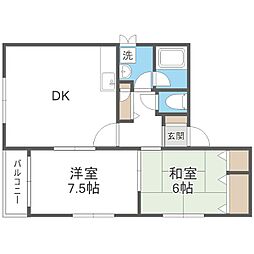 サンコート美園 2LDKの間取図画像