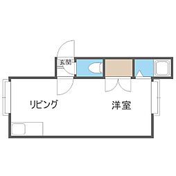 グレース白石C 1DKの間取図画像