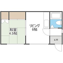 コーポカトレア 1DKの間取図画像