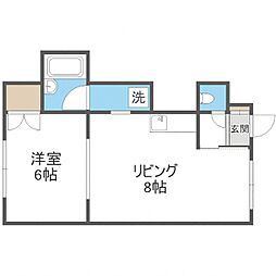 パレスエイト 1DKの間取図画像