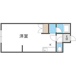 ビッグバーンズマンション菊水 ワンルームの間取図画像