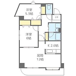 ニューノース弐番館 2LDKの間取図画像