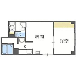 マイルーム南12条 1LDKの間取図画像