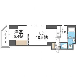 札幌中央レジデンス 1LDKの間取図画像