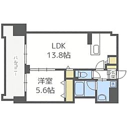 マストライフ南4条 1LDKの間取図画像
