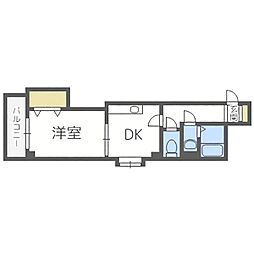 HARUSAKU旭山公園通 1DKの間取図画像