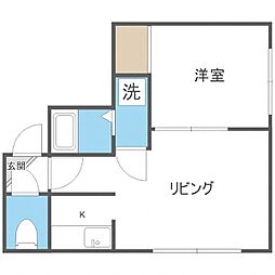 ヴィラフォーレスト壱番館 1LDKの間取図画像