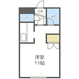 クィーンズコート南郷 1Kの間取図画像
