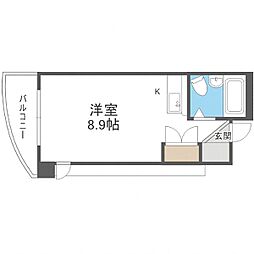 ソシエ山鼻 1DKの間取図画像