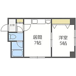モア南6条 1DKの間取図画像