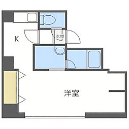 松本ビル2 1DKの間取図画像