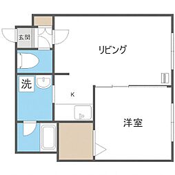 プランノワールAMJ815 1DKの間取図画像