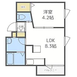 ラ・テラス 1LDKの間取図画像