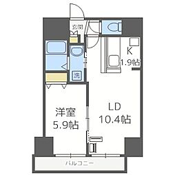サンコート本郷通ガーデンヒルズ 1LDKの間取図画像