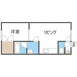 第26大成コーポ 1LDKの間取図画像