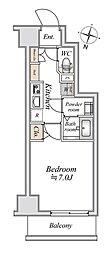 ライムレジデンス平塚ウエスト 1Kの間取図画像