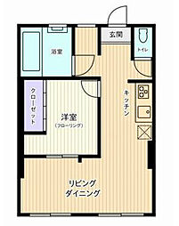 平塚紅谷座ビル 1LDKの間取図画像
