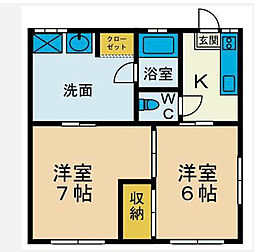 コーポ司第2 2Kの間取図画像
