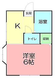メゾン.ドベルフィーユ 1Kの間取図画像