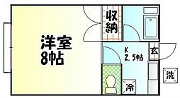 宮田ハイツ 1Kの間取図画像