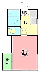 インベストメント南矢名 1Kの間取図画像