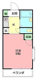 ノバビュー ワンルームの間取図画像