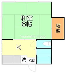 ハイツマルイ 1Kの間取図画像