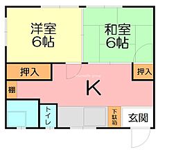 寿町よしみ荘 2Kの間取図画像