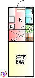 フォーベル鶴巻 1Kの間取図画像