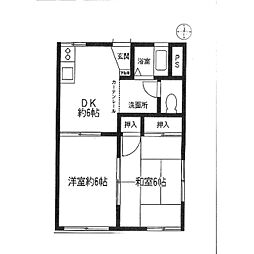 コーポ菫平 2DKの間取図画像