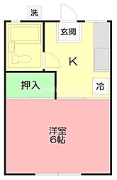 メゾン松枝 1Kの間取図画像
