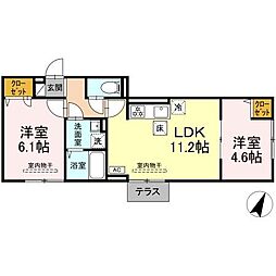 セン・ラークヒルズ 2LDKの間取図画像