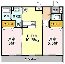 グランドソレーユ1 2LDKの間取図画像