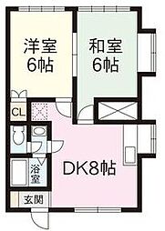 エスポワール 2DKの間取図画像